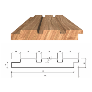 Alternative view of Thermo Ayous | Triple Rhombus | Geschaafd | 20x142 mm