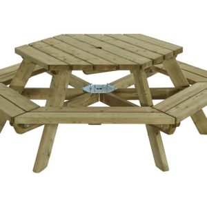 Picknicktafel zeshoek
