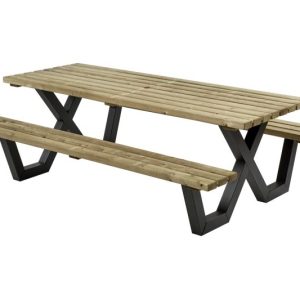 Picknicktafel ge?mpregneerd, metalen frame, 230?160 cm